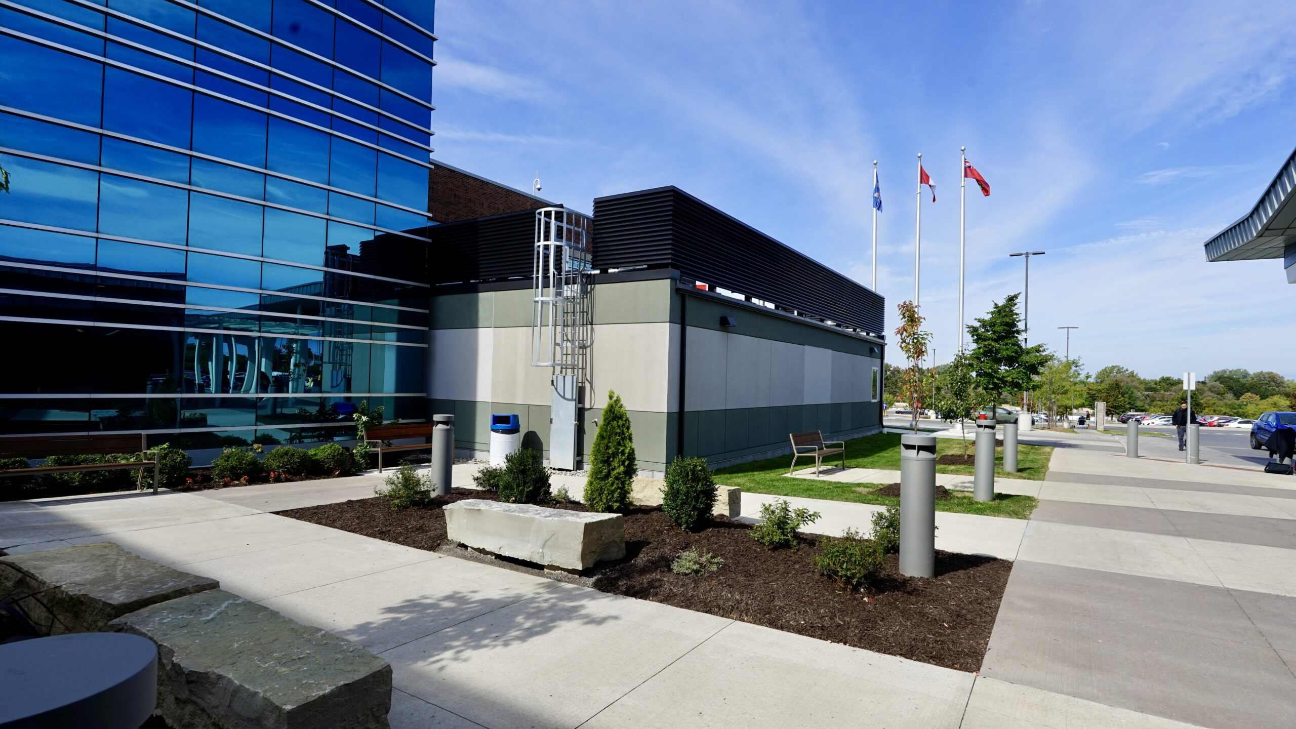 Completed medical facility adjoining a hospital